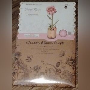 Wooden Bloom Craft Kit with Pink Flower